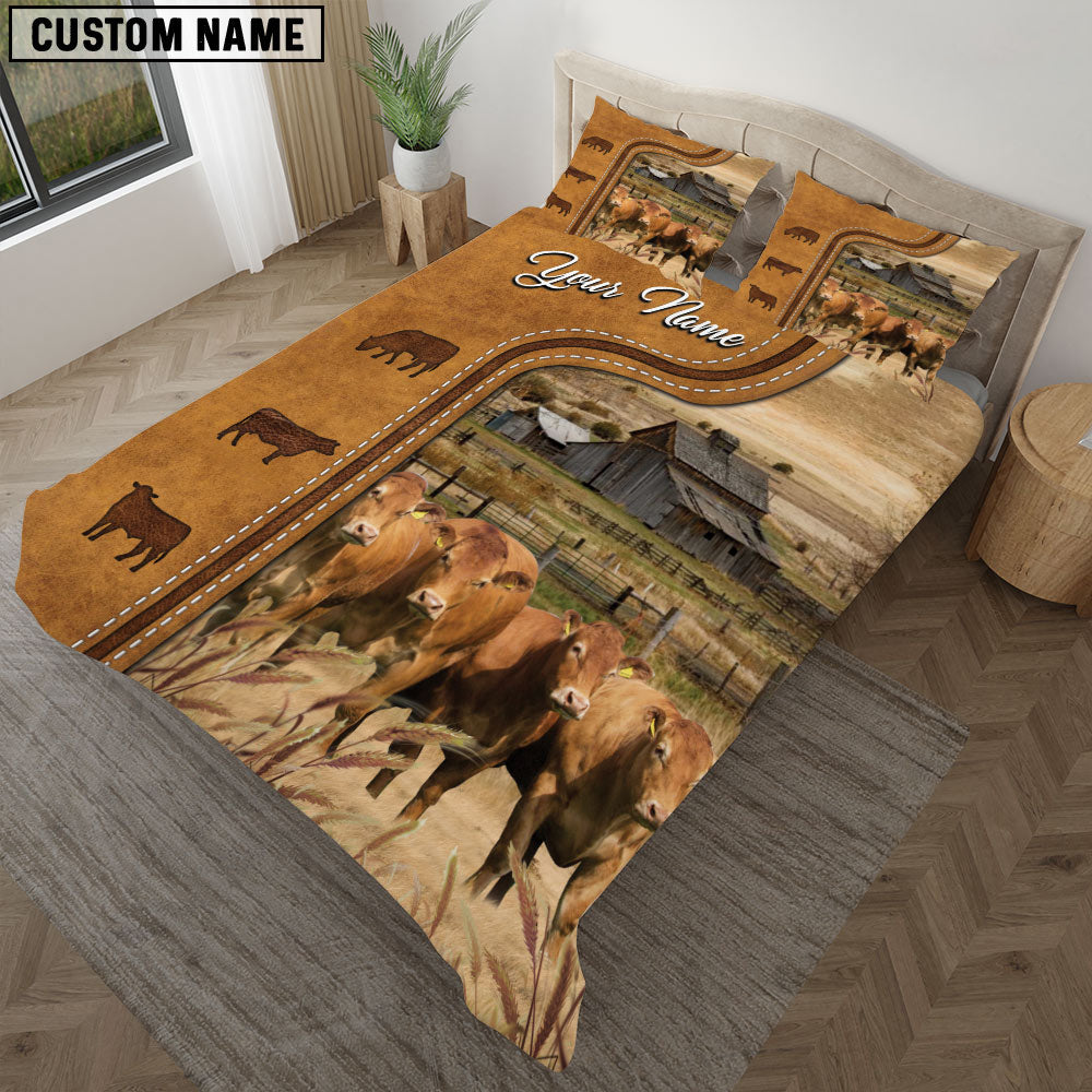 Limousin On The Farm Personalized Name Bedding Set