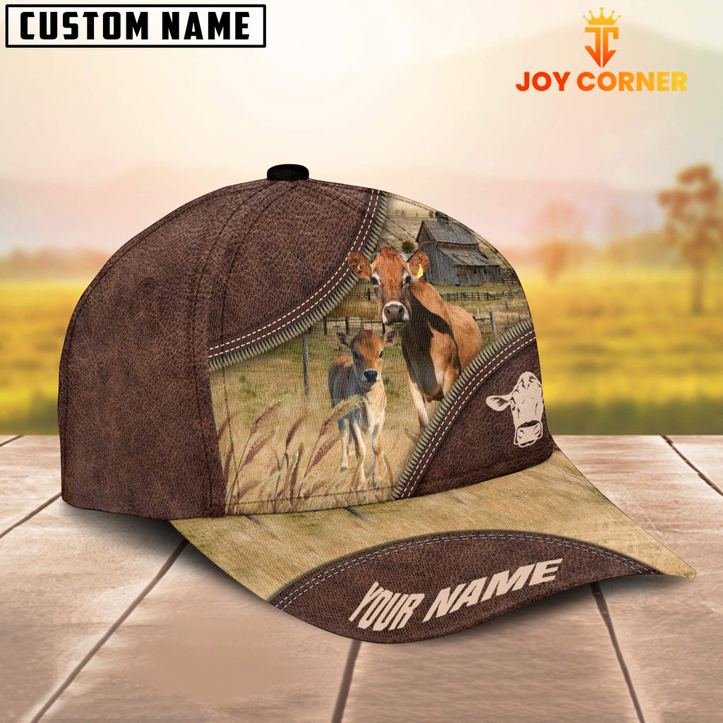 Jersey On The Farm Customized Name 3D Brown Cap
