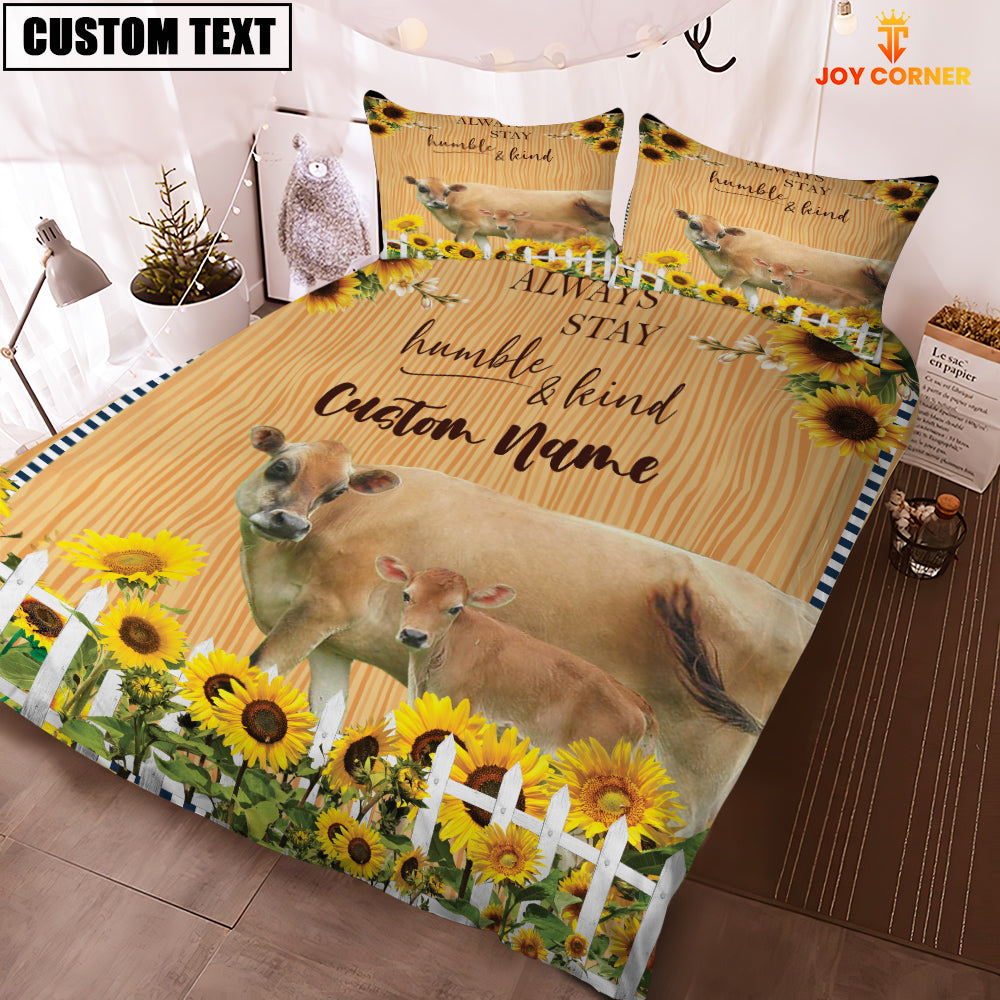 Jersey Stay Humble And Kind Custom Name Bedding Set