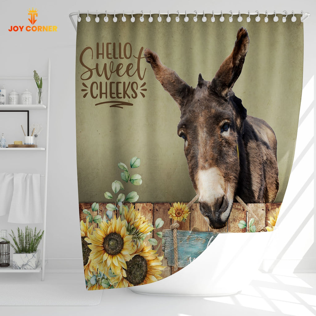 Donkey Hello Sweet Cheeks 3D Shower Curtain