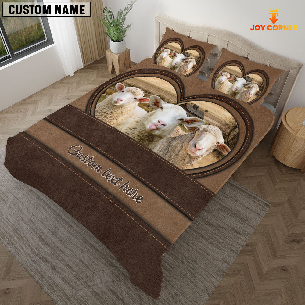 Sheep In Heart Custom Name Bedding Set