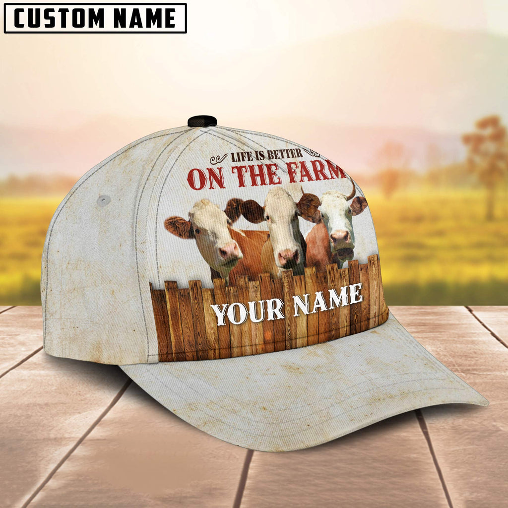 Simmental Better On The Farm Customized Name Cap