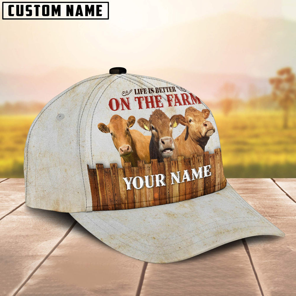 Limousin Better On The Farm Customized Name Cap