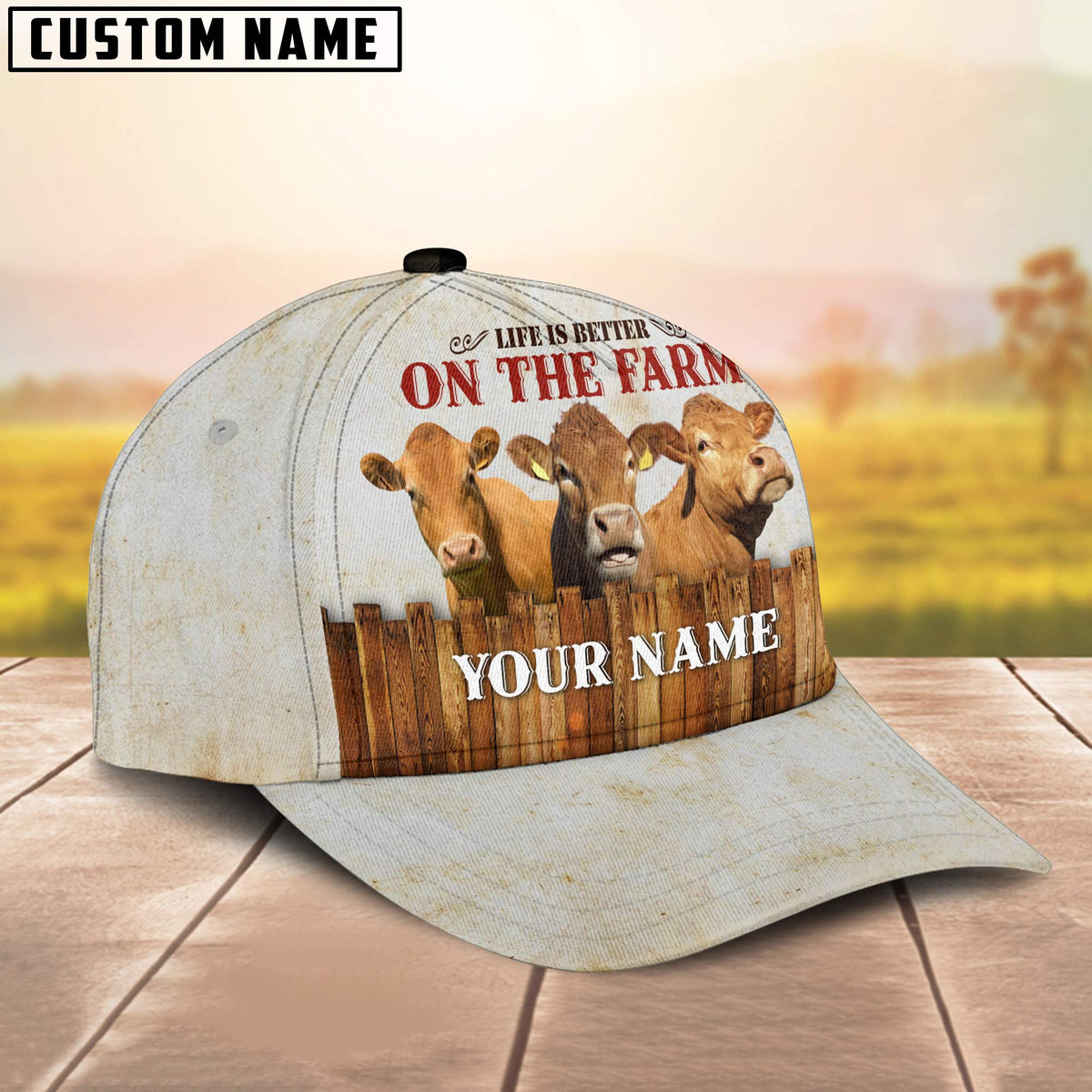 Limousin Better On The Farm Customized Name Cap