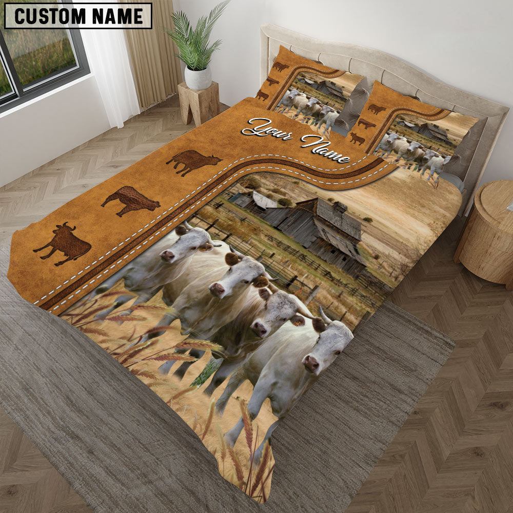Charolais On The Farm Personalized Name Bedding Set