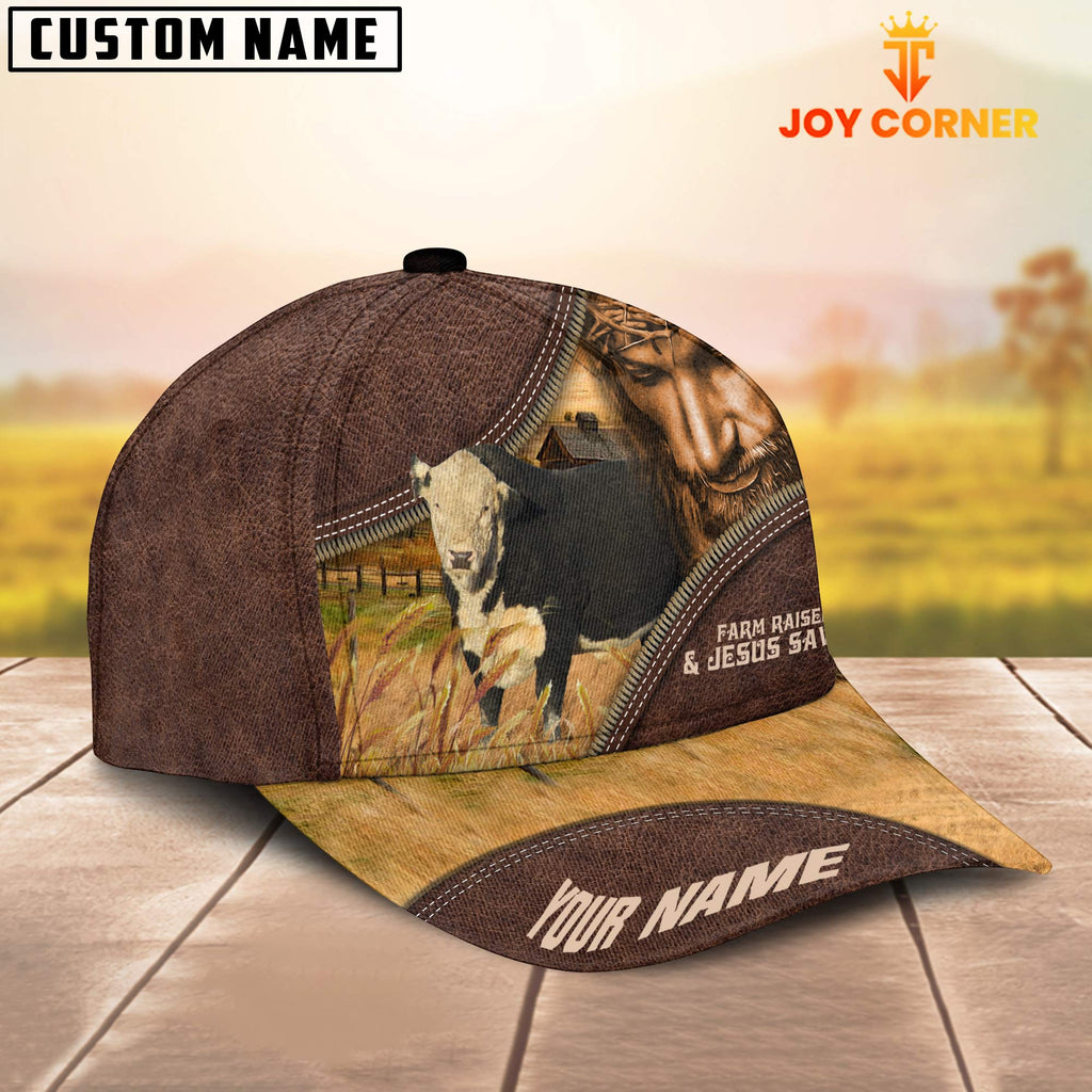 Black Hereford Farm & Jesus Customized Name Cap