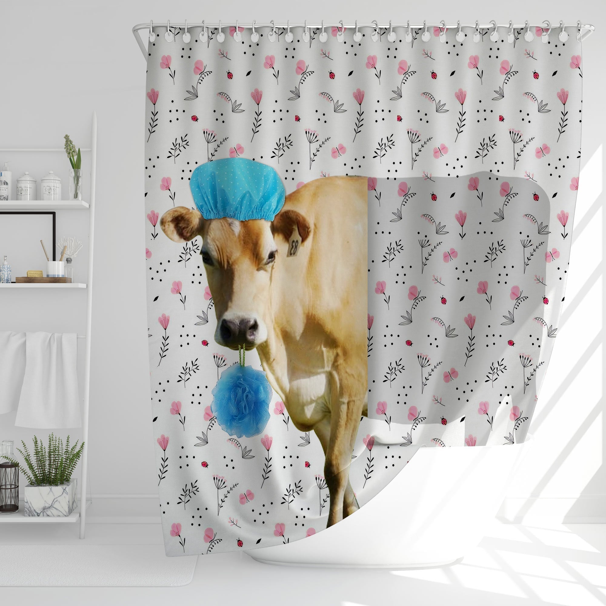 Jersey Flower 3D Shower Curtain