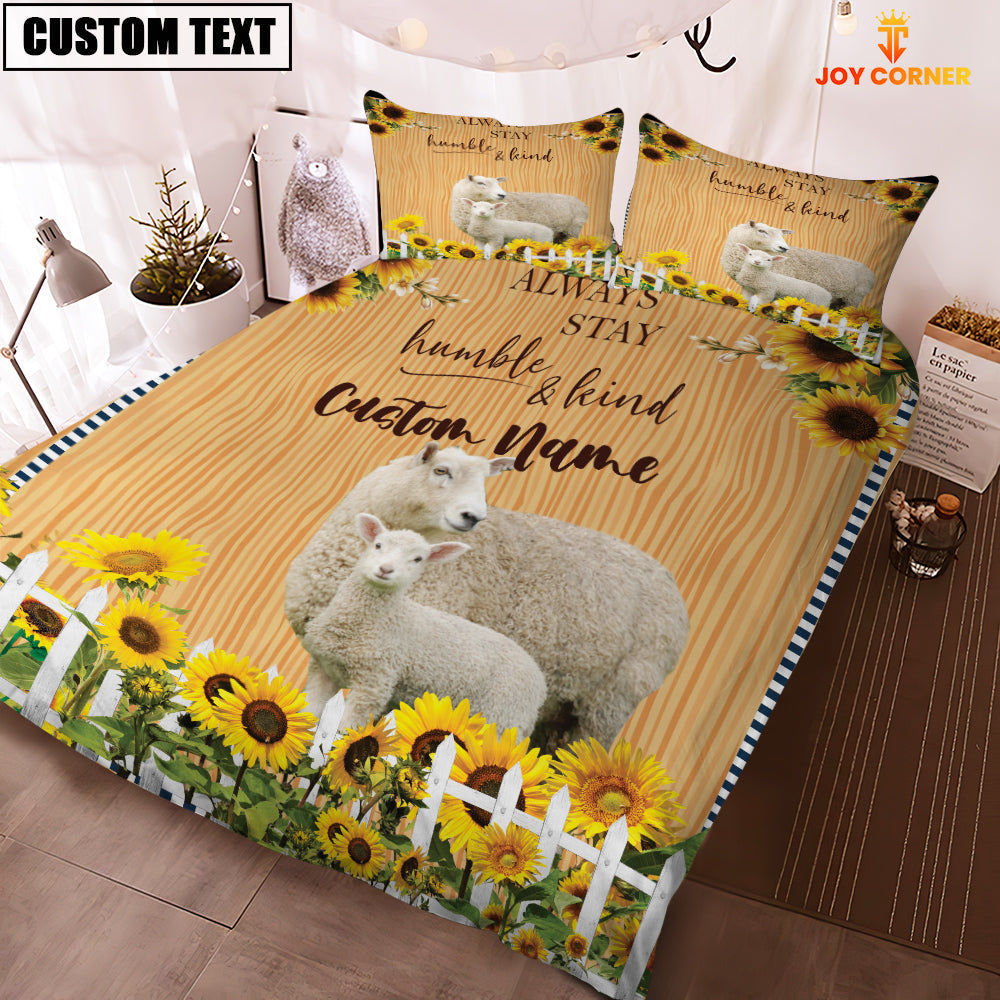 Sheep Stay Humble And Kind Custom Name Bedding Set