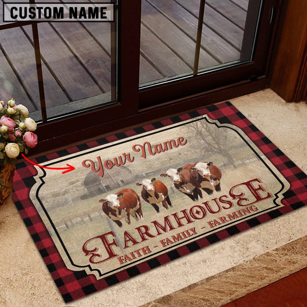Hereford Faith Family Farming Custom Name Doormat
