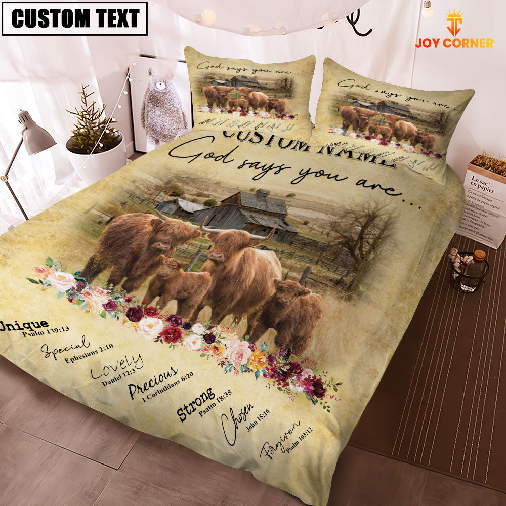 Highland God Says You Are Custom Name Bedding Set