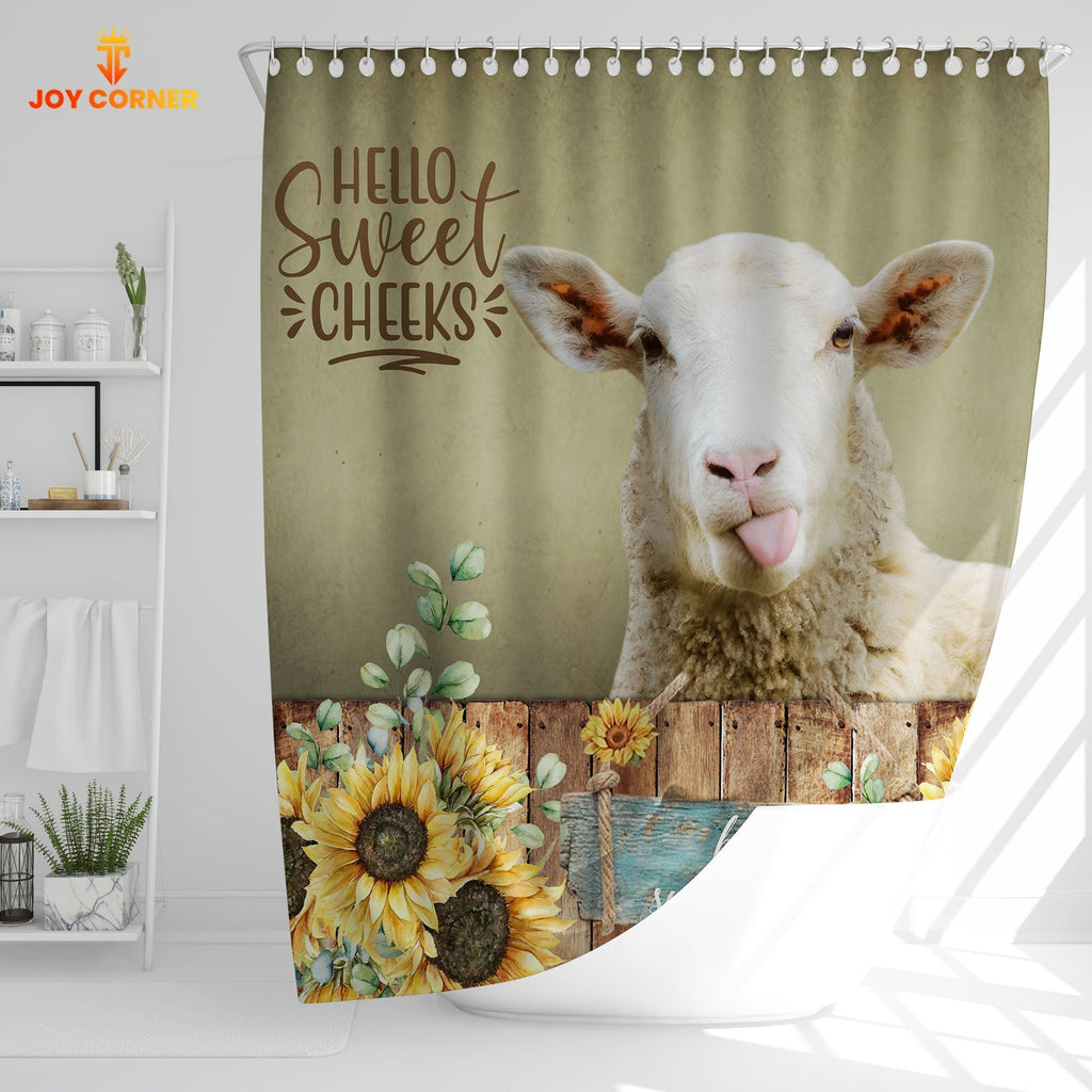 Goat Hello Sweet Cheeks 3D Shower Curtain