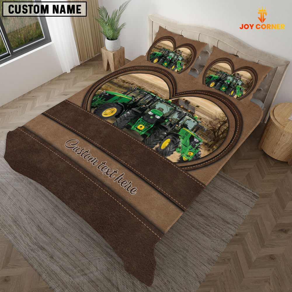 Tractor In Heart Custom Name Bedding Set