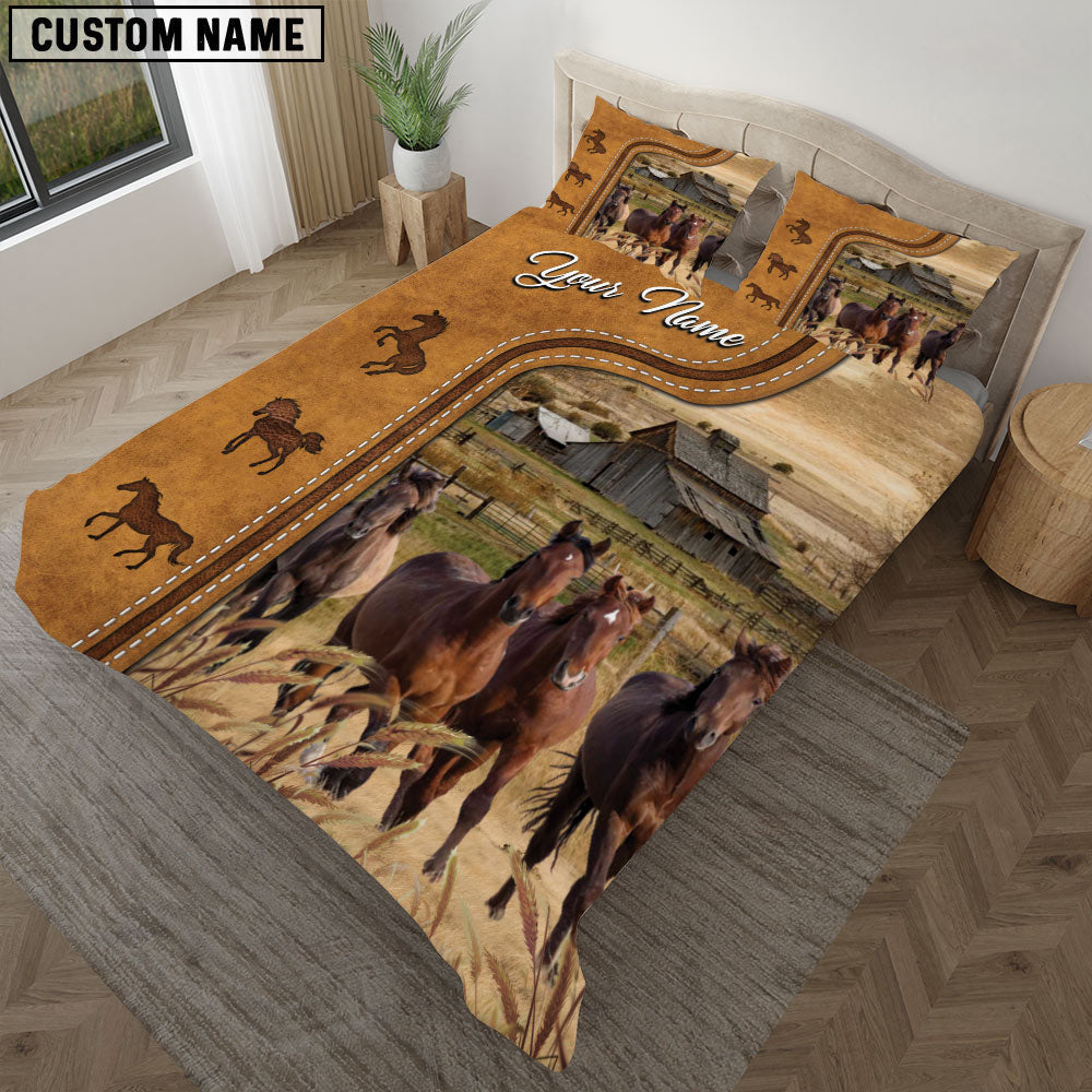 Horse On The Farm Personalized Name Bedding Set