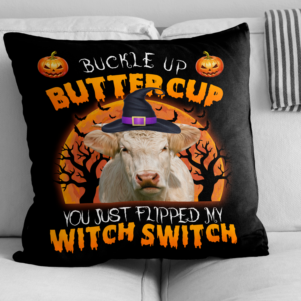 Happy Halloween Charolais Buckle Up Butter Cup Pillow Case
