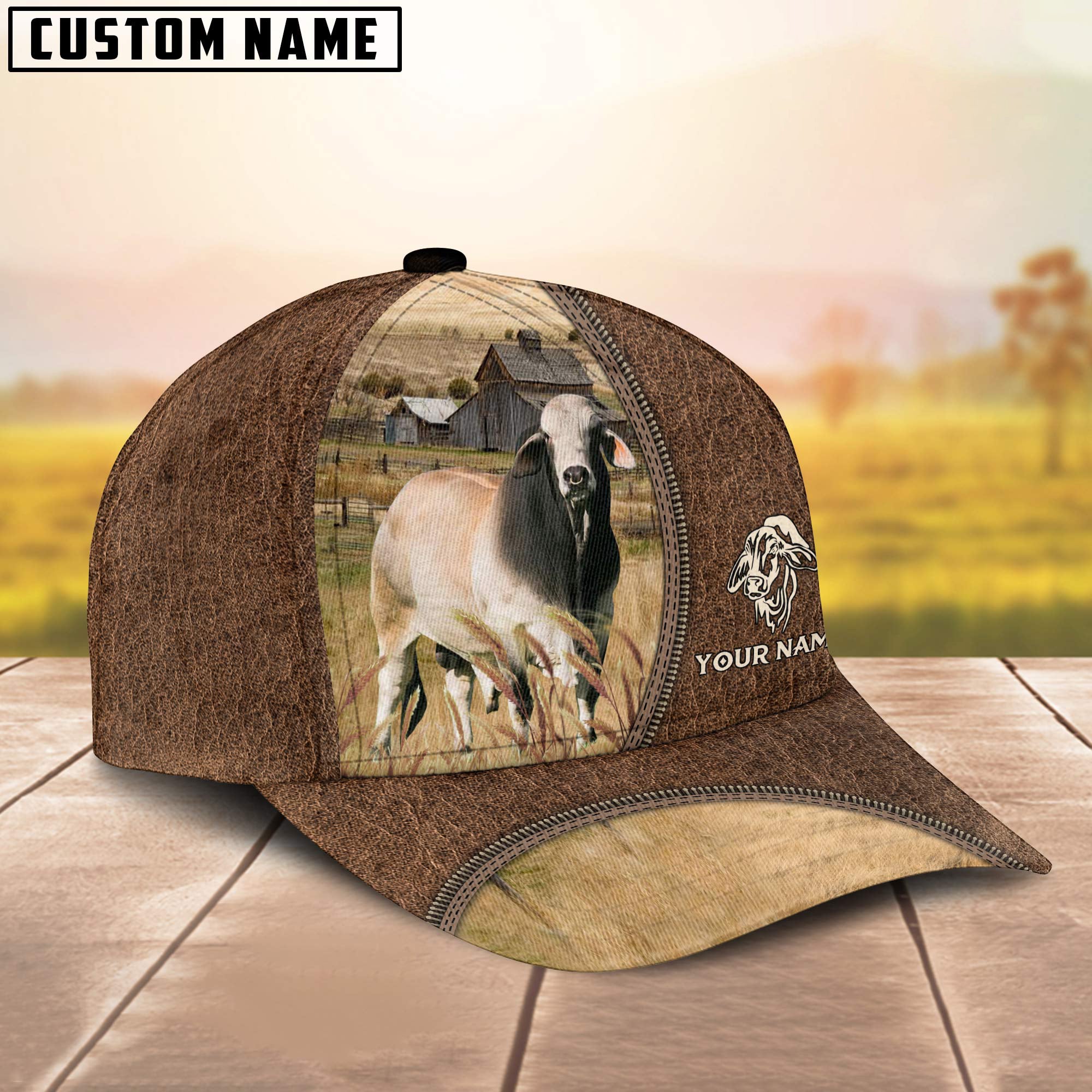 Brahman Farming Personalized Name Cap