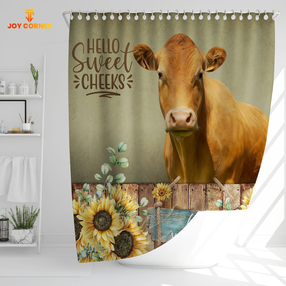 Limousin Hello Sweet Cheeks 3D Shower Curtain