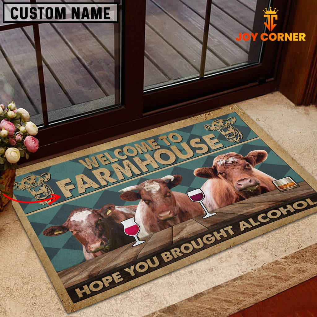 Shorthorn Hope You Bought Alcohol Custom Name Doormat