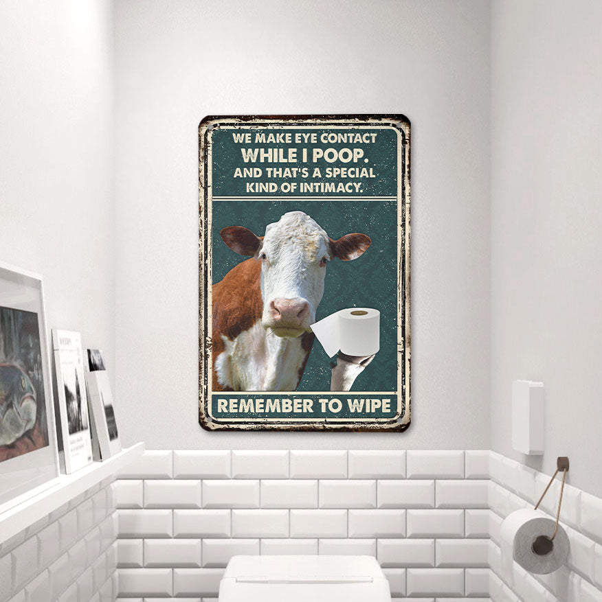 Hereford Remember To Wipe All Printed 3D Metal Sign