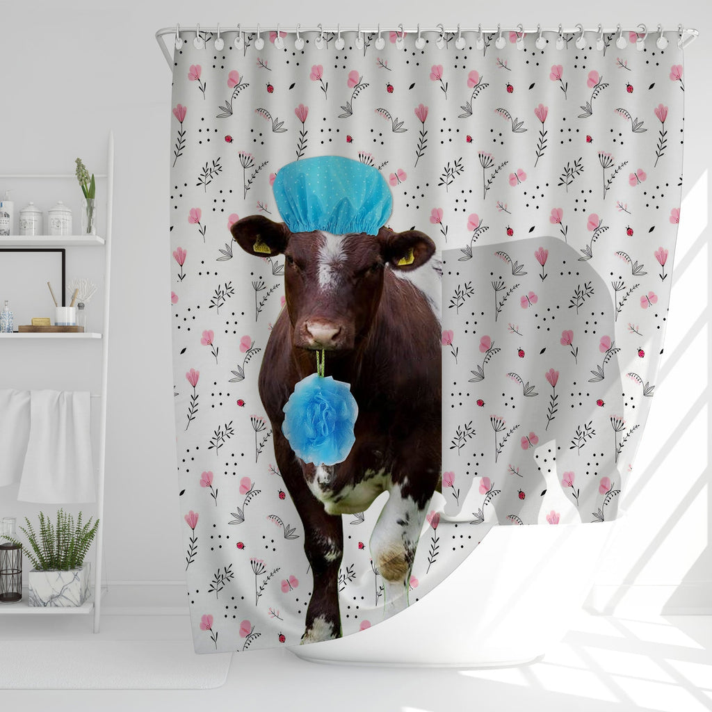 Shorthorn Flower 3D Shower Curtain