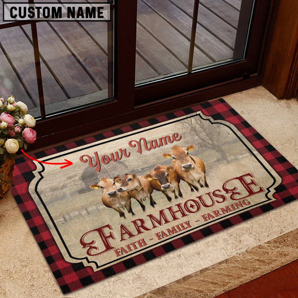 Jersey Faith Family Farming Custom Name Doormat