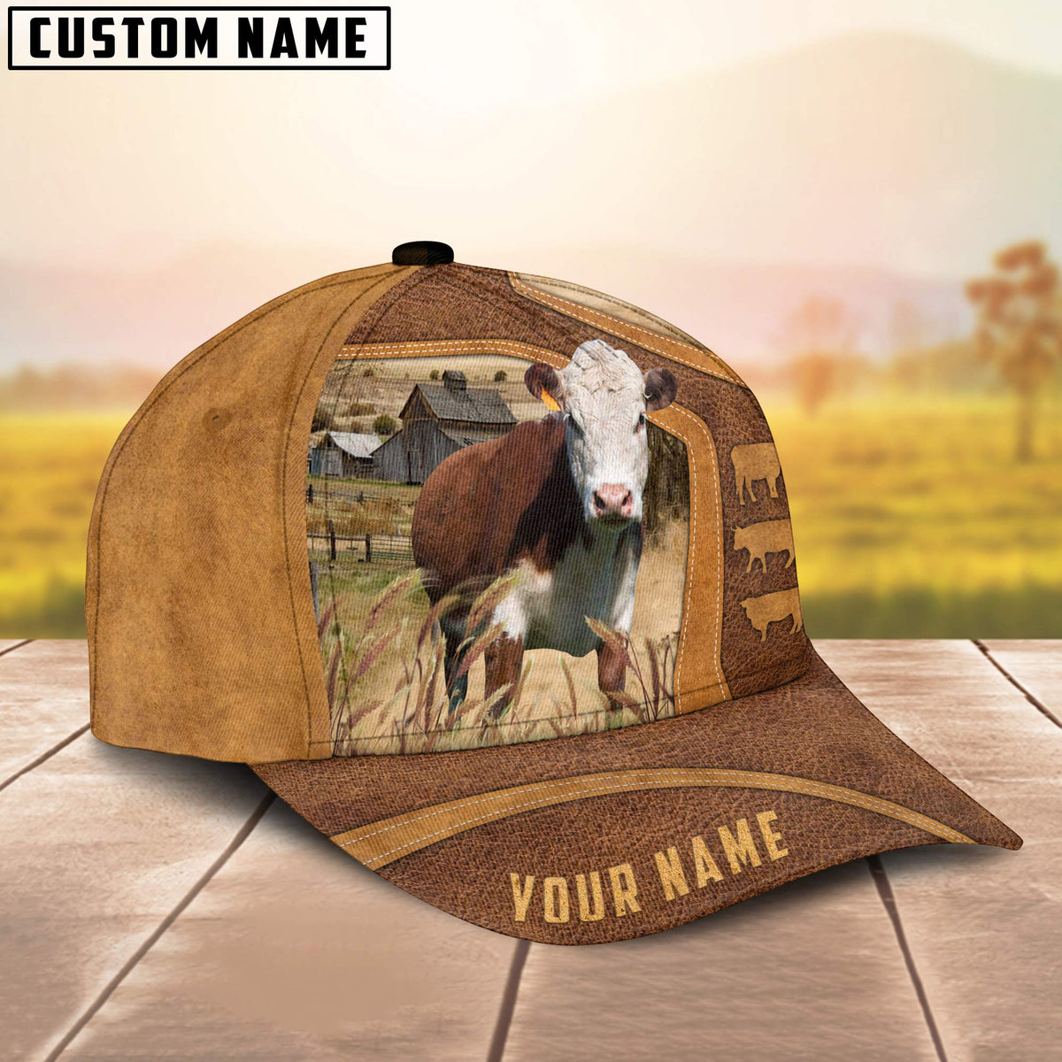 Hereford On The Farm Custom Name Cap