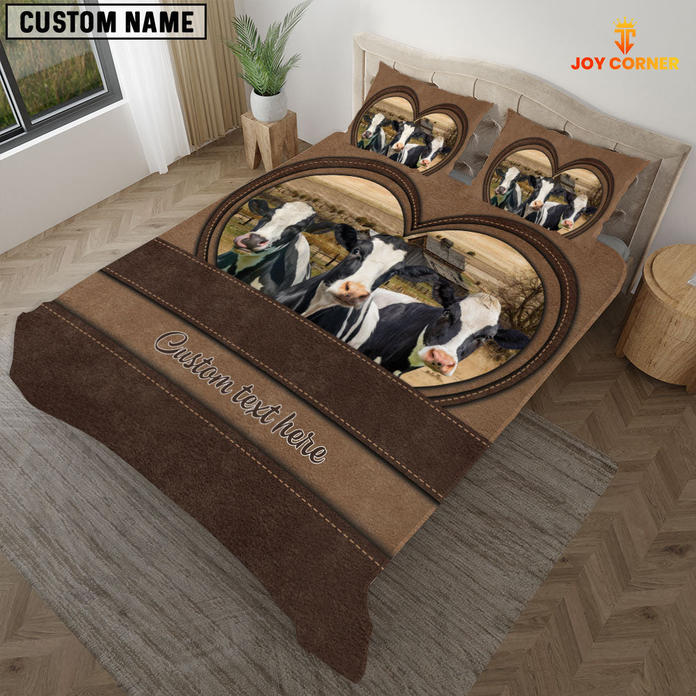 Holstein In Heart Custom Name Bedding Set