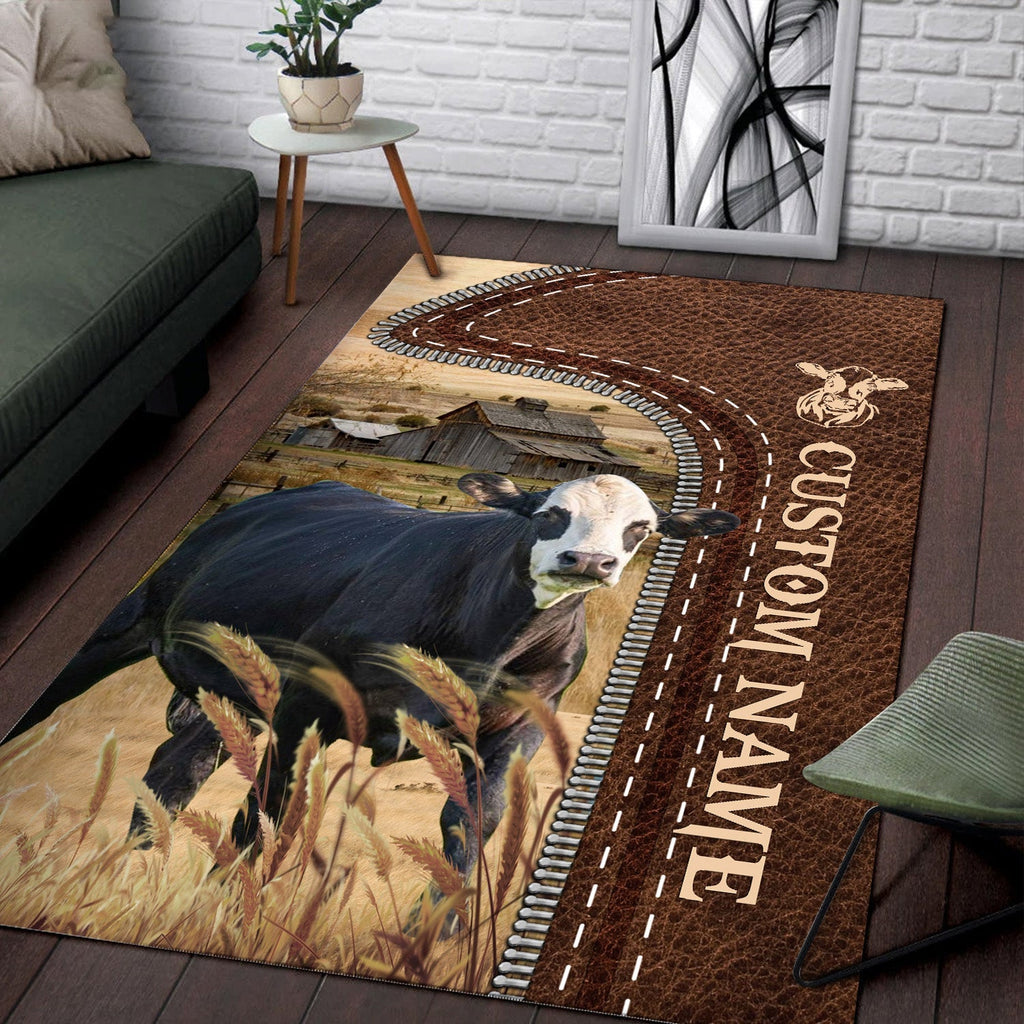 Black Baldy Farming Personalized Name 3D Rug