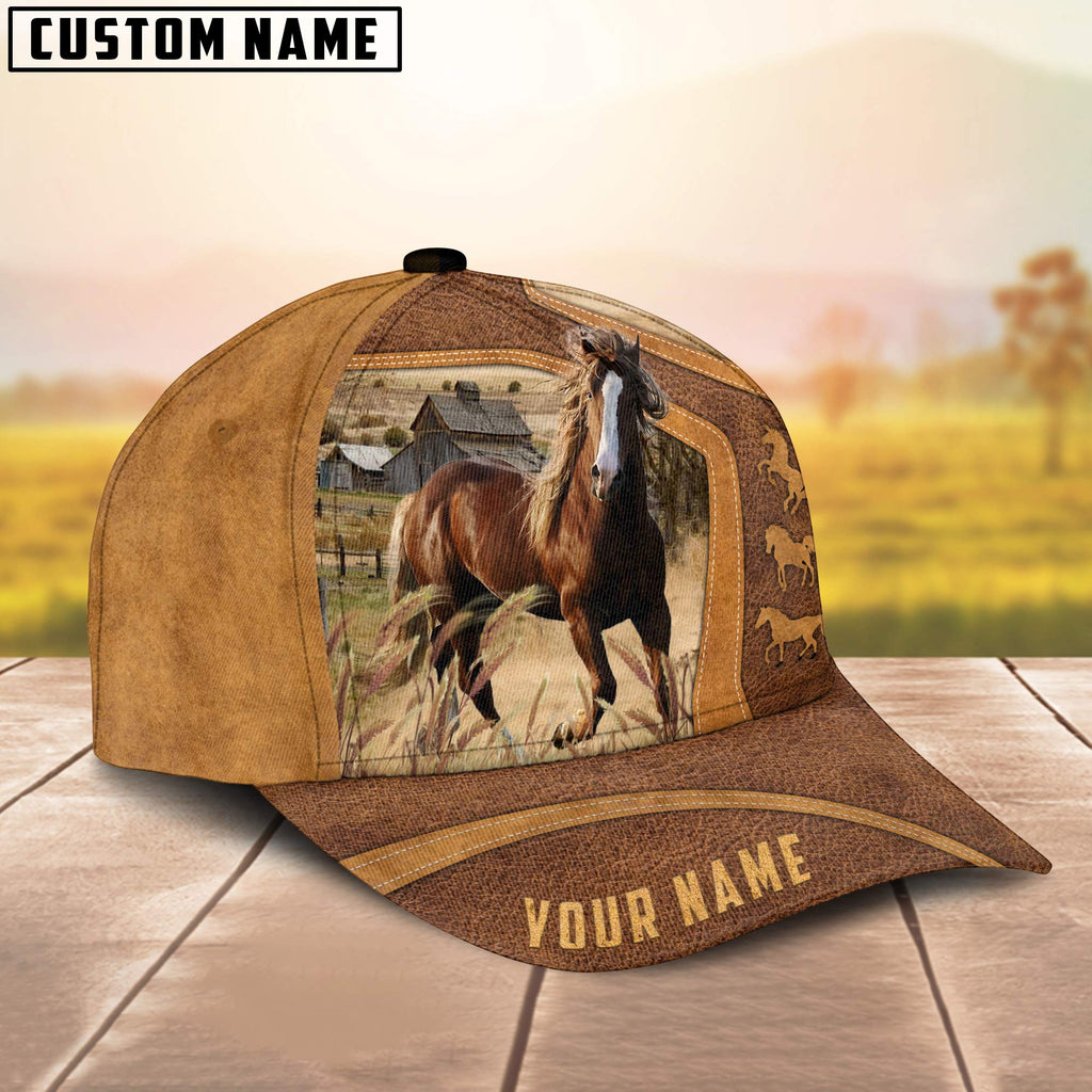 Horse On The Farm Custom Name Cap