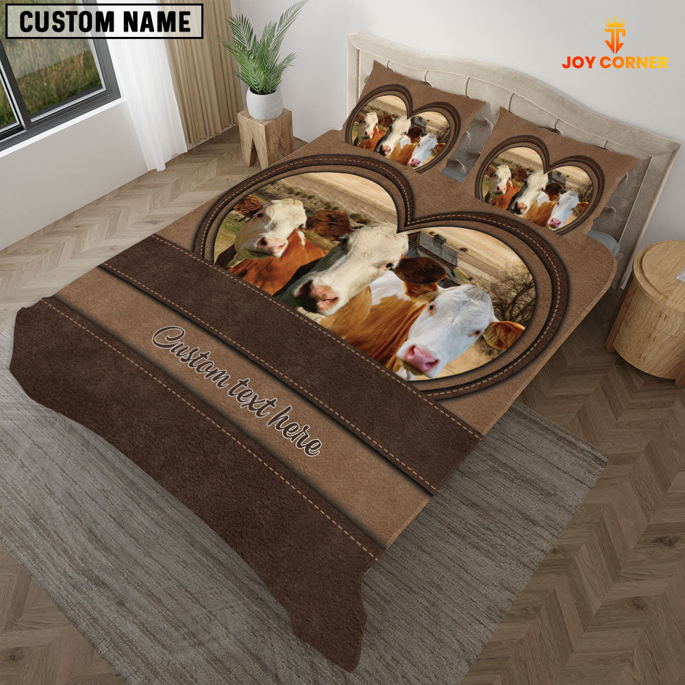Simmental In Heart Custom Name Bedding Set