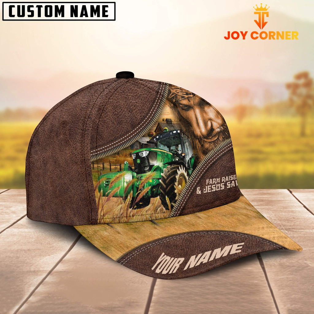 Tractor Farm & Jesus Customized Name Cap