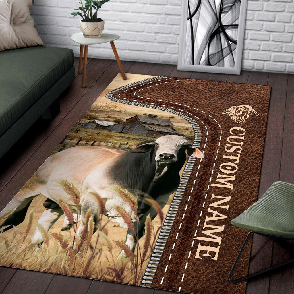 Brahman Farming Personalized Name 3D Rug
