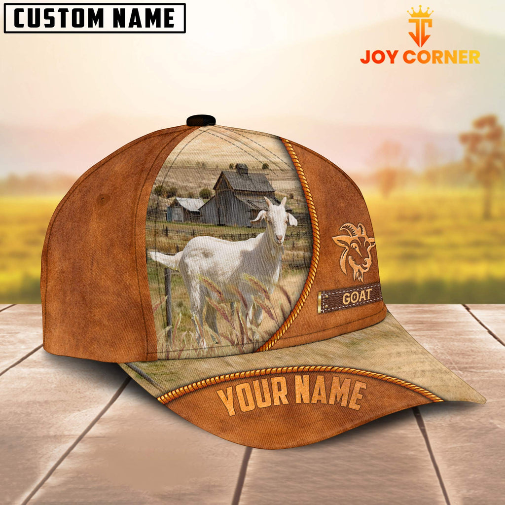 Custom Name Goat Leather Pattern Cap