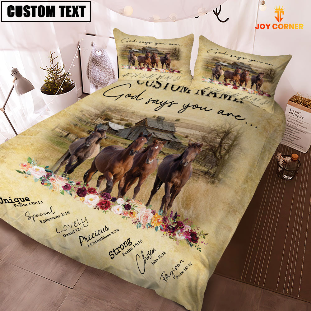 Horse God Says You Are Custom Name Bedding Set