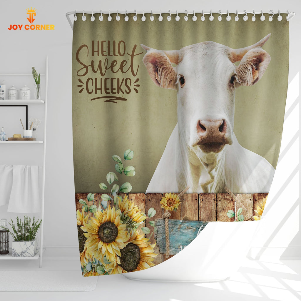 Charolais Hello Sweet Cheeks 3D Shower Curtain