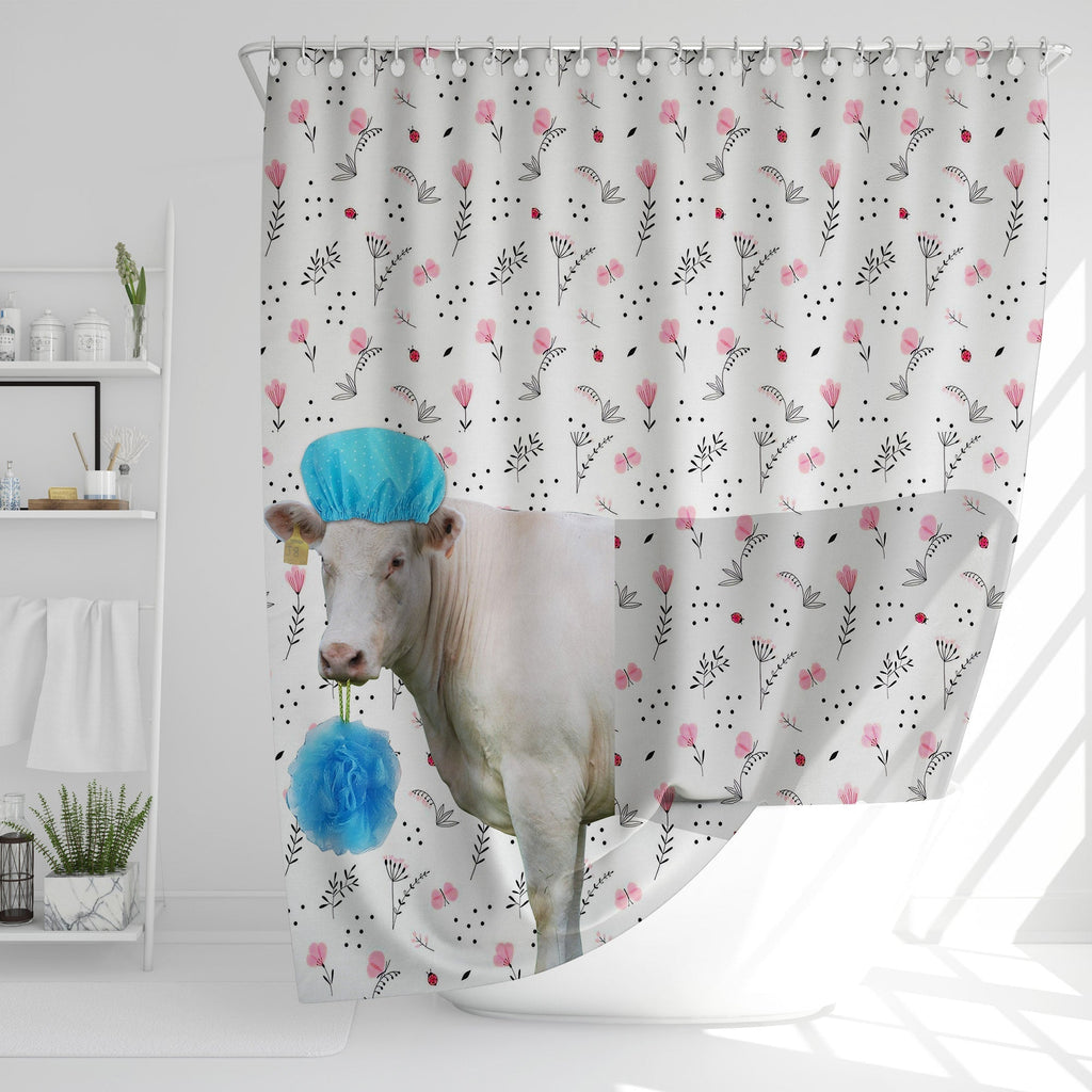 Charolais Flower 3D Shower Curtain
