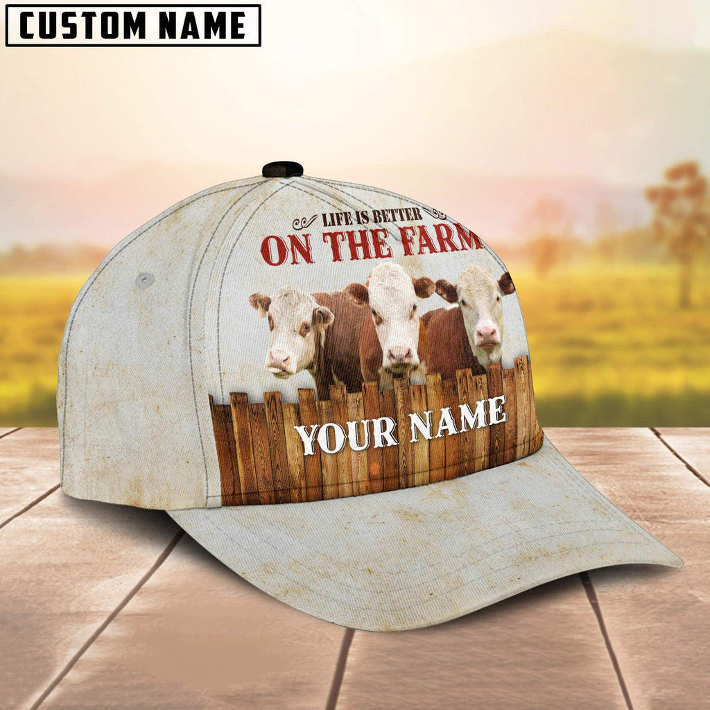 Hereford Better On The Farm Customized Name Cap