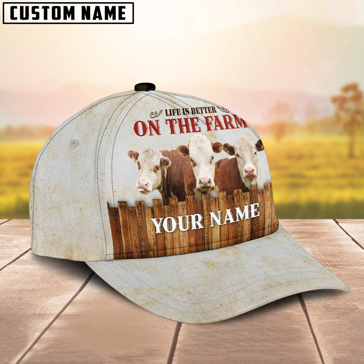 Hereford Better On The Farm Customized Name Cap