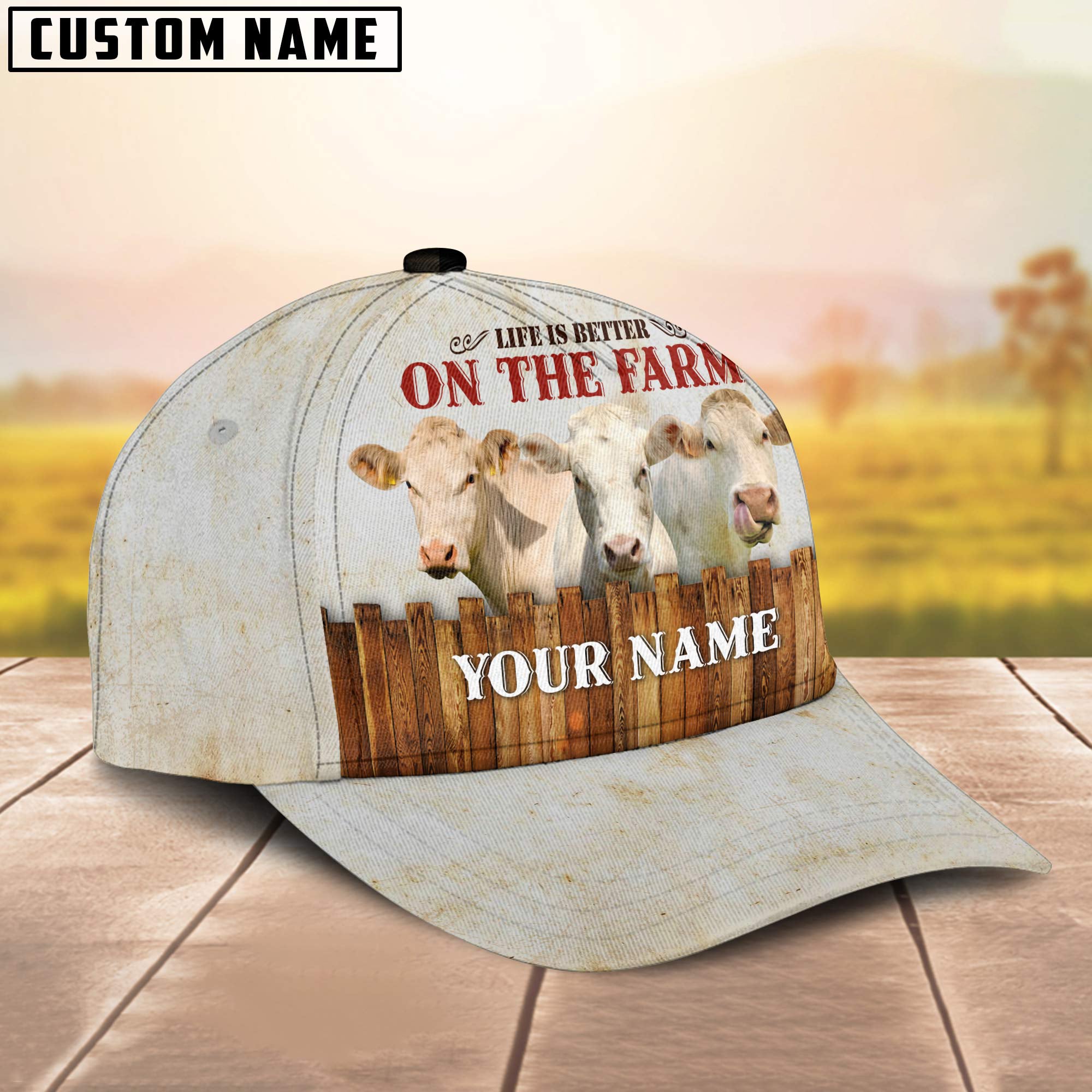 Charolais Better On The Farm Customized Name Cap