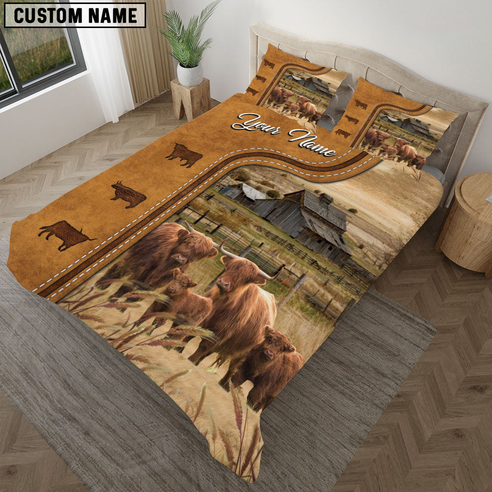 Highland On The Farm Personalized Name Bedding Set