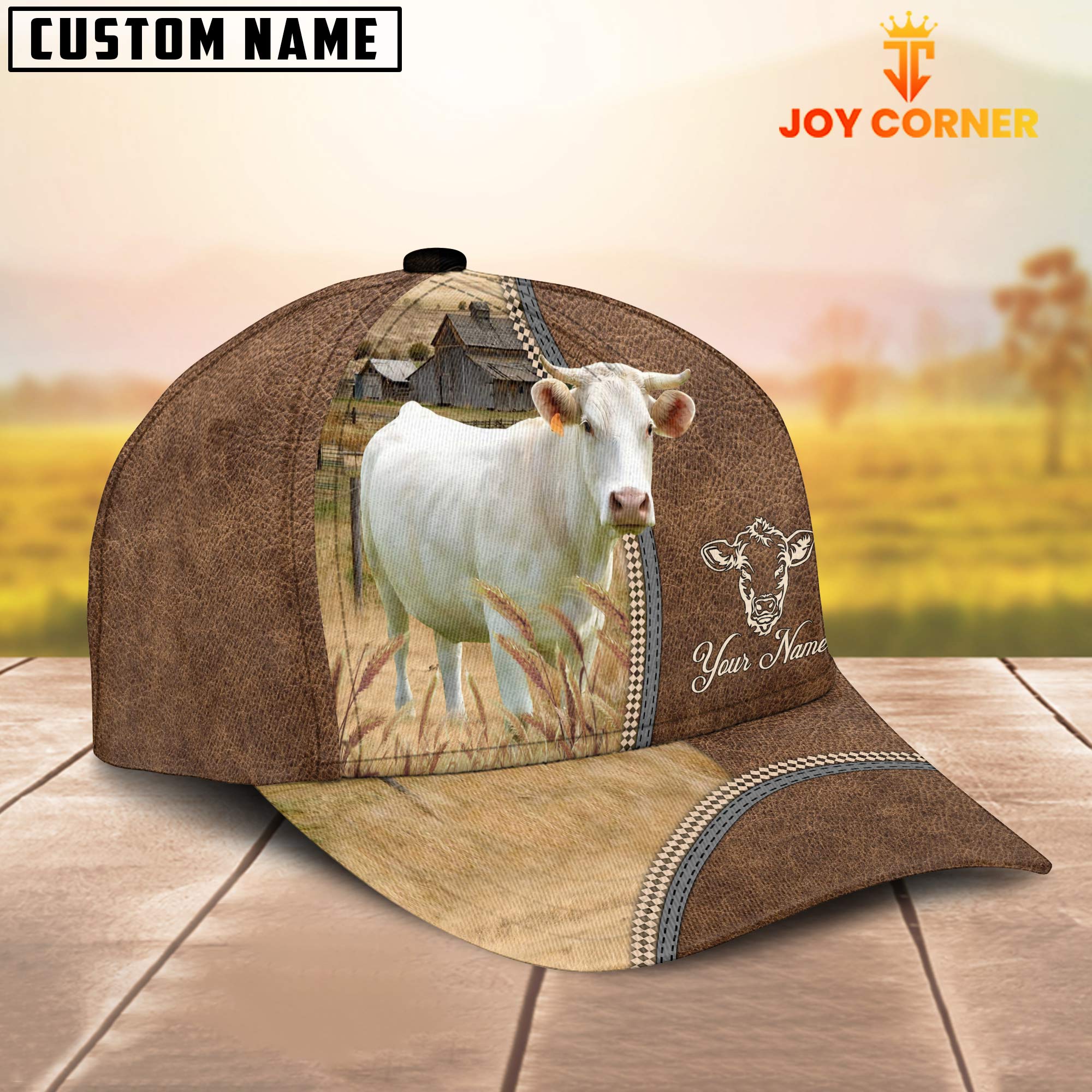 Personalized Name Charolais Farming Cap