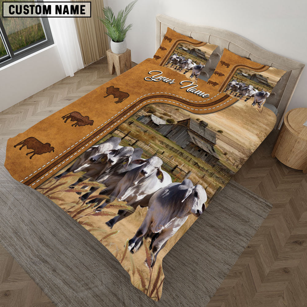 Brahman On The Farm Personalized Name Bedding Set