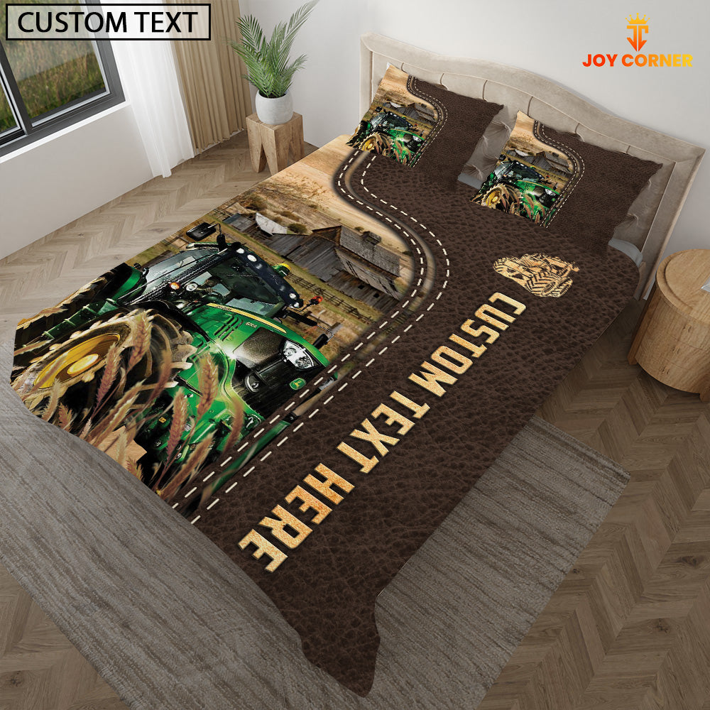 Tractor Custom Text Leather Pattern Bedding Set