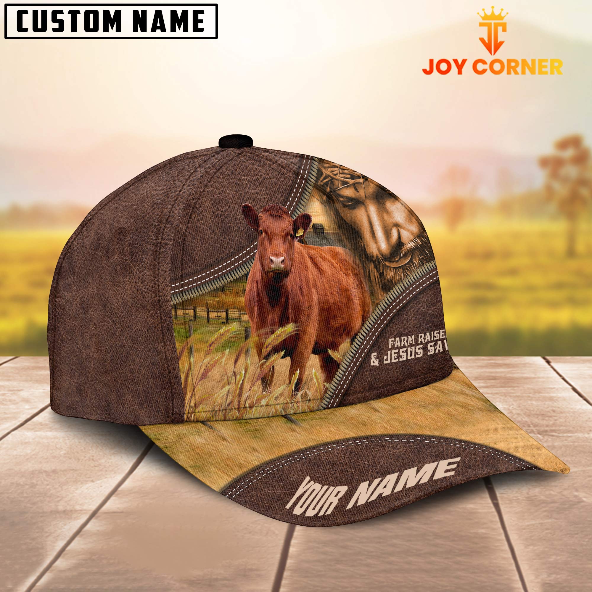 Red Angus Farm & Jesus Customized Name Cap