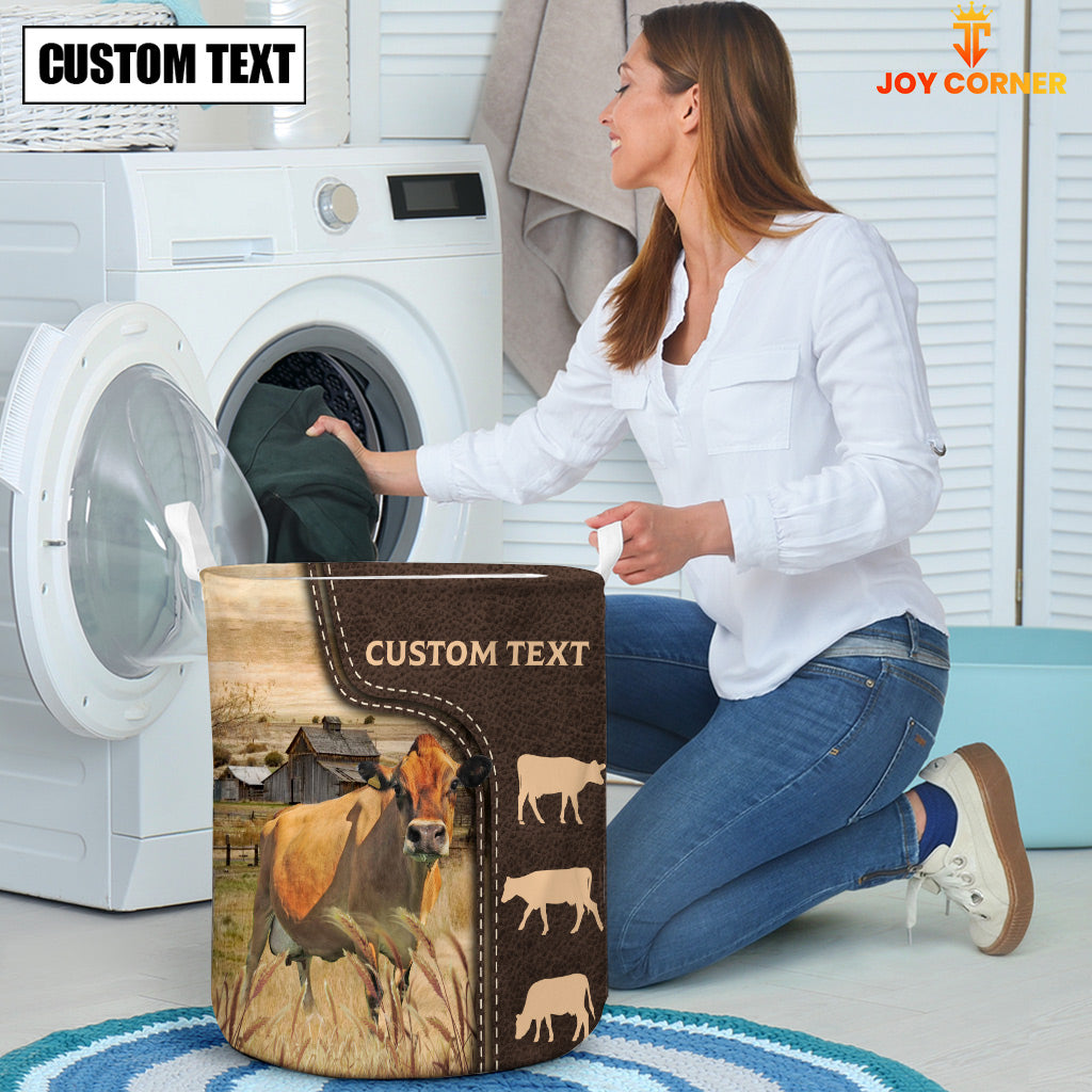 Jersey Custom Name Leather Pattern Laundry Basket
