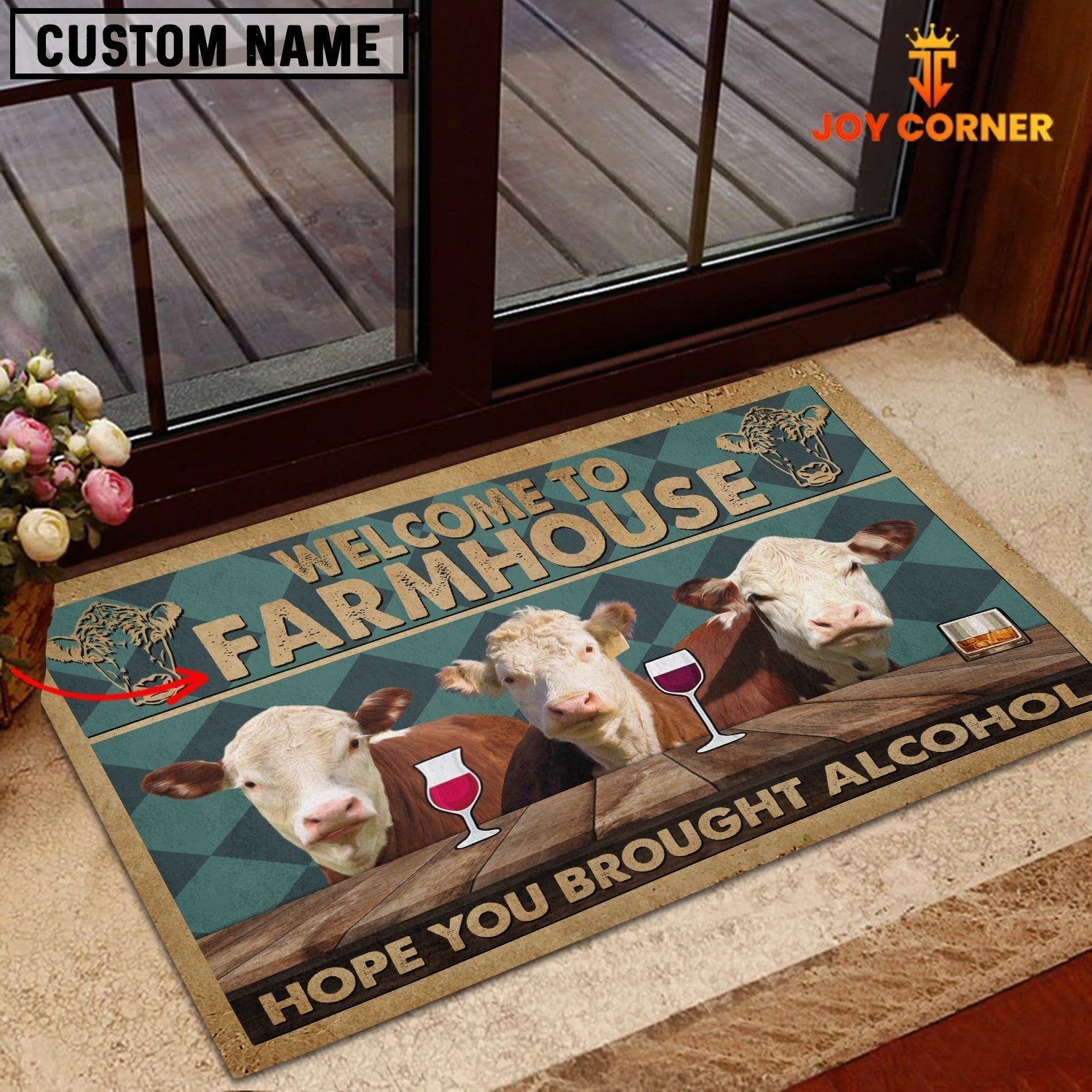 Hereford Hope You Bought Alcohol Custom Name Doormat