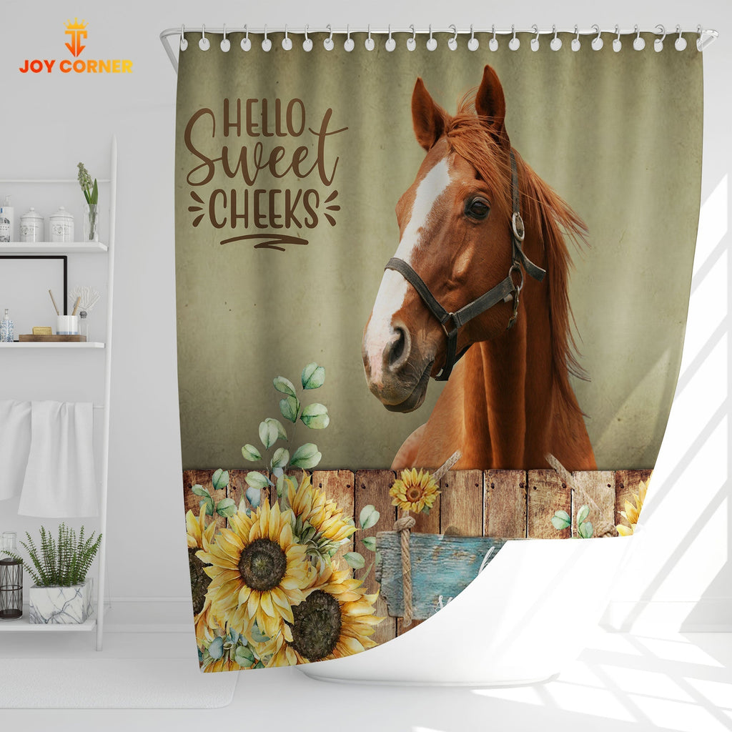 Horse Hello Sweet Cheeks 3D Shower Curtain