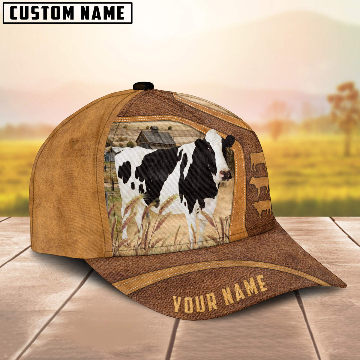 Holstein On The Farm Custom Name Cap