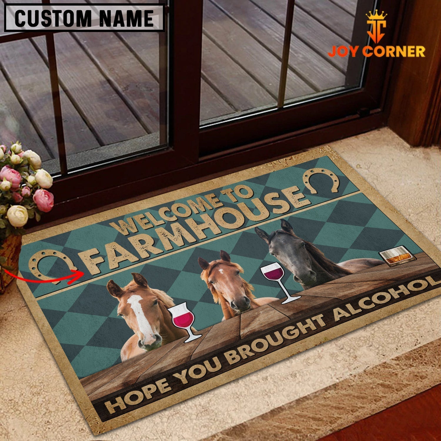 Horse Hope You Bought Alcohol Custom Name Doormat