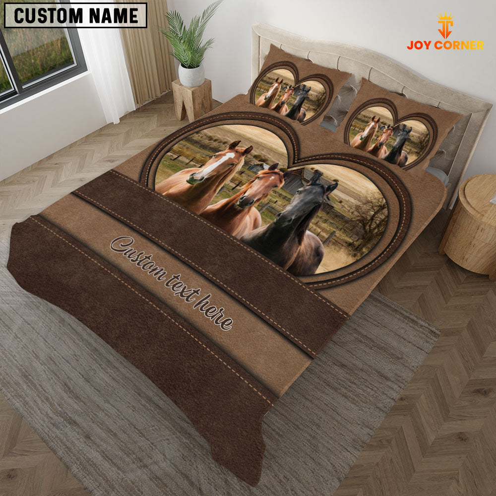 Horse In Heart Custom Name Bedding Set