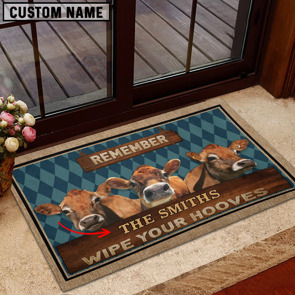 Jersey Wipe Your Hooves Custom Name Doormat